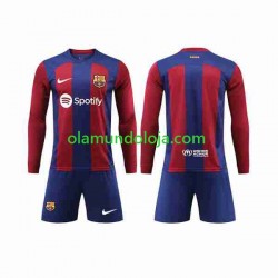 Camisola FC Barcelona Criança Equipamento Primeiro 2023-2024 Manga Comprida